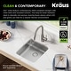 preview thumbnail 18 of 89, KRAUS Dex Stainless Steel Single Bowl Undermount Kitchen Bar Sink