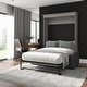 preview thumbnail 1 of 10, Versatile Full Murphy Bed with Sofa (73W) by Bestar Platinum Gray
