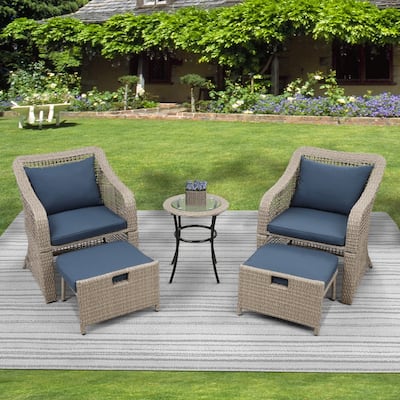 Direct Wicker Patio 5-piece Outdoor Conversation Chair Set