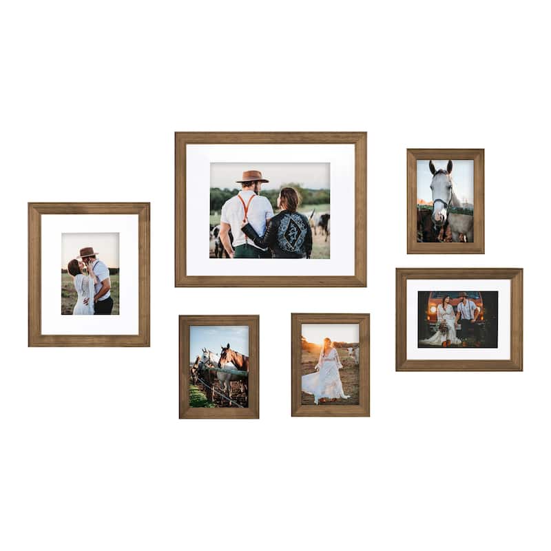 Kate and Laurel Bordeaux Gallery Wall Frame Set - Rustic Brown