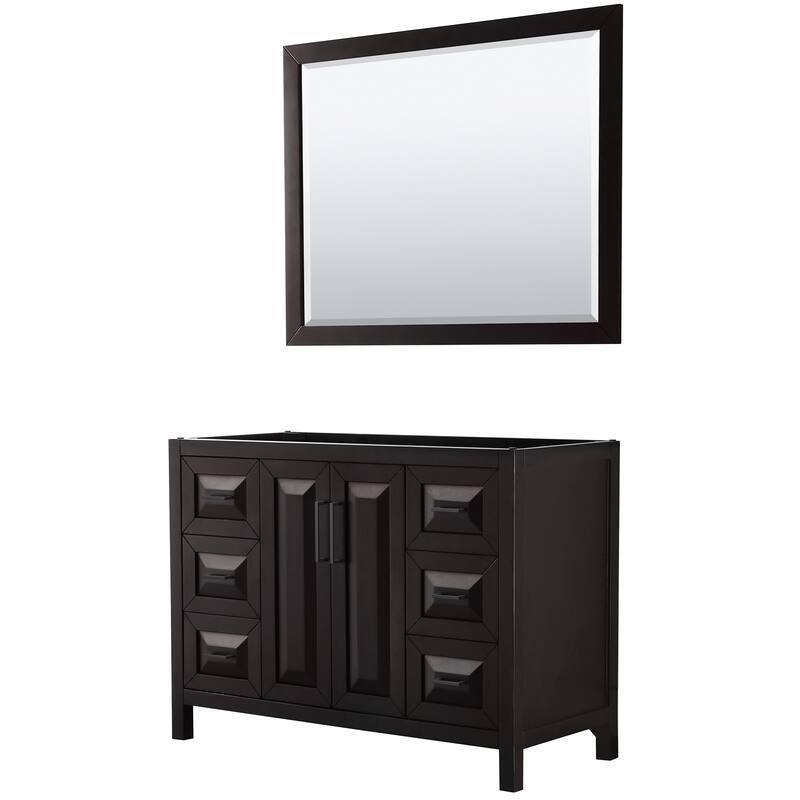 Wyndham Collection Daria 47" Single Free Standing Vanity Cabinet - - Dark Espresso / Matte Black Hardware