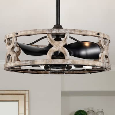 Kona 26 Inch Wood Finished Fandelier with 6 Light