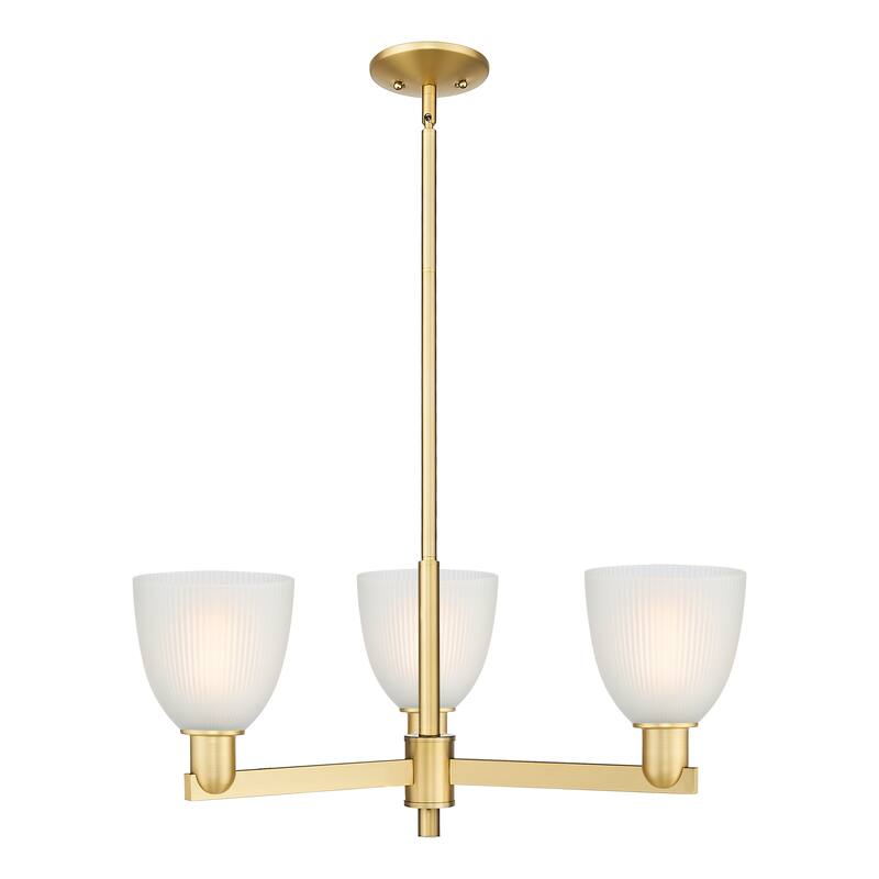 Innovations Lighting Endless Possibilities Arcadia - Castile - 3 Light 28" Stem Hung Chandelier - Satin Gold/White
