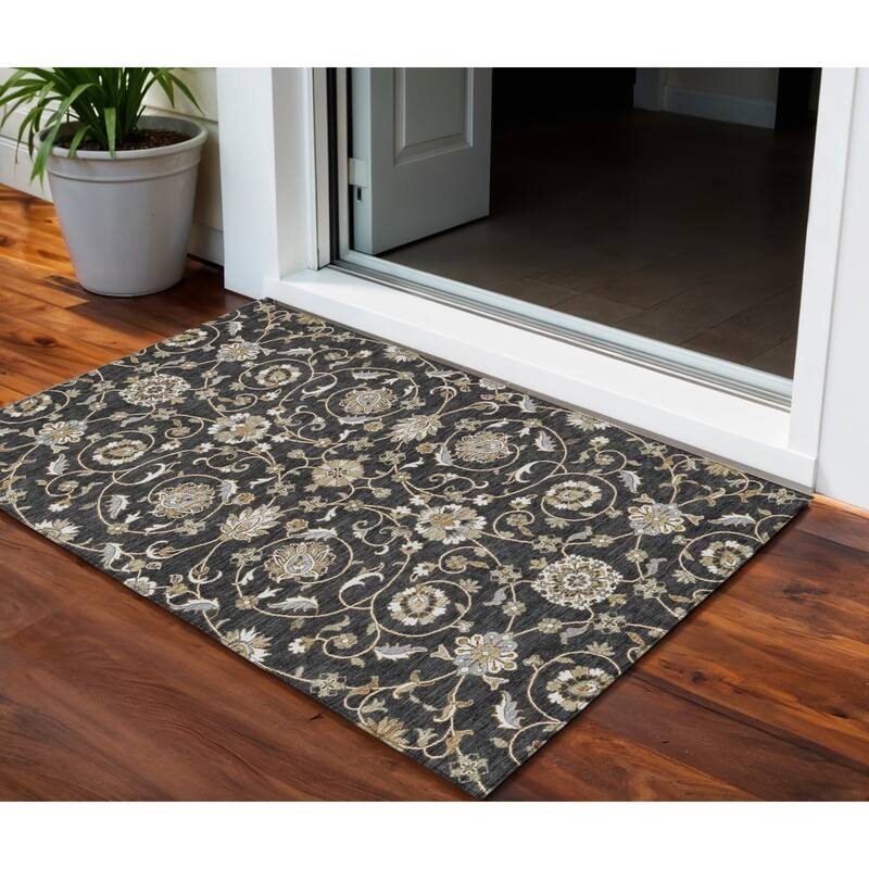 HomeRoots Moroccan Transitional Rectangle Outdoor Rug - 3' x 5'