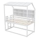 preview thumbnail 9 of 18, Contemporary Twin House Loft Bed with Guardrails, Semi-enclosed Roof, Bedside Shelves and Ladder, Low Height Design, White