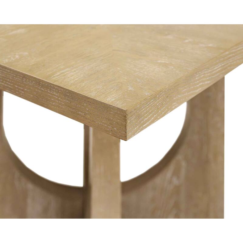 Modern Wood Counter Height Kitchen Table with Four Chairs, Light Brown