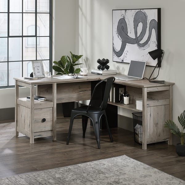 L Shaped Desk Split Oak Finish - Bed Bath & Beyond - 35827860