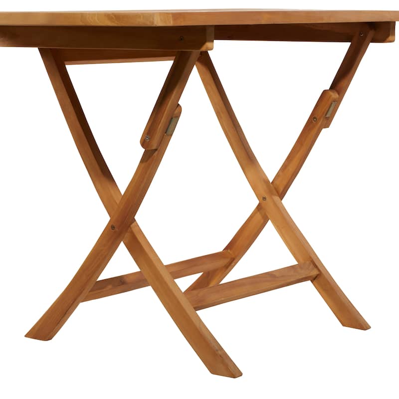 Brown Teak Wood Traditional Indoor/Outdoor Picnic Dining Table Set (Set of 5 Pieces) - S/5 47"W, 31"H (A+B)