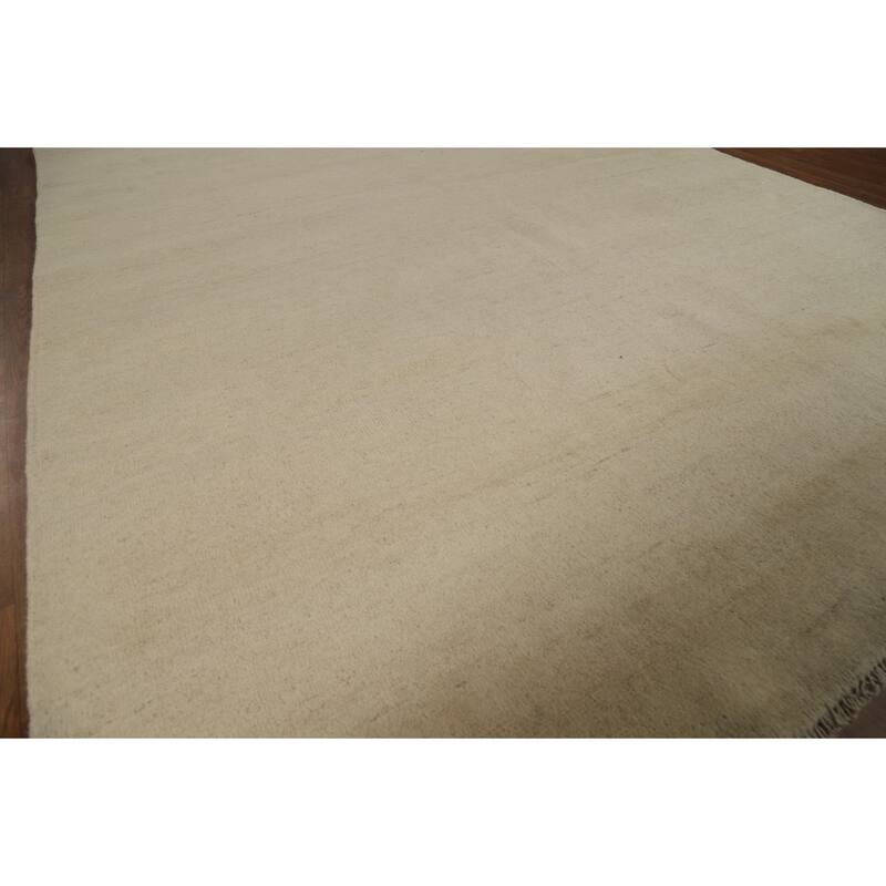 Modern Solid Gabbeh Oriental Area Rug Handmade Wool Carpet - 6'1" x 8'11"