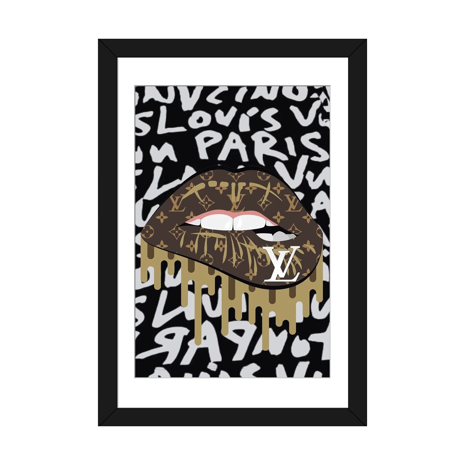 Louis Vuitton Graffiti Lips by Julie Schreiber Fine Art Paper Print ( Fashion > Fashion Brands > Louis Vuitton art) - 24x16x.25