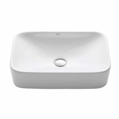 Kraus 19-1/4" Ceramic Vessel Bathroom Sink - Includes Pop-Up Drain