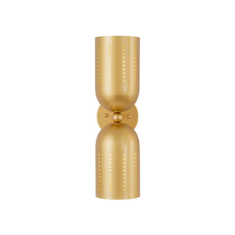 Mid-Century Metal Dual Cone Up and Down Vanity Wall Light