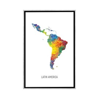 iCanvas "Latin America Map" by Michael Tompsett Framed