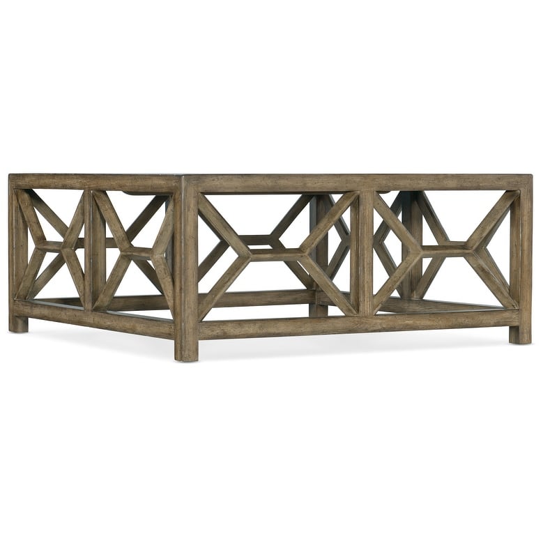 Hooker Furniture Sundance 42" Square Coastal Casual Cocktail Coffee - Cliffside Brown