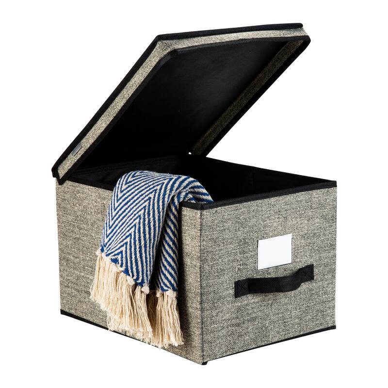 Simplify Black Plastic Large Storage Box - L12"x W16"x H10"