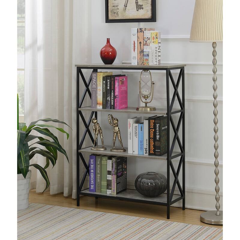 Carbon Loft Ehrlich Metal and Wood 4-Shelf Bookcase - Faux Birch