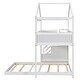 preview thumbnail 9 of 16, Twin over Full House Bunk Bed with Storage Staircase and Blackboard, White