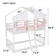 preview thumbnail 3 of 22, Artsy Twin over Twin Wood House Roof Bunk Bed with Roof, Window Box, Door, Safety Guardrails and Ladder