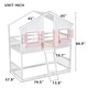preview thumbnail 2 of 28, Twin over Twin House Bunk Bed with Roof, Window Box and Door White