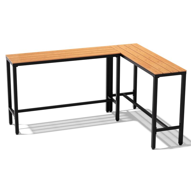 VredHom Outdoor Indoor Patio Rectangular Bar Table Pub Table