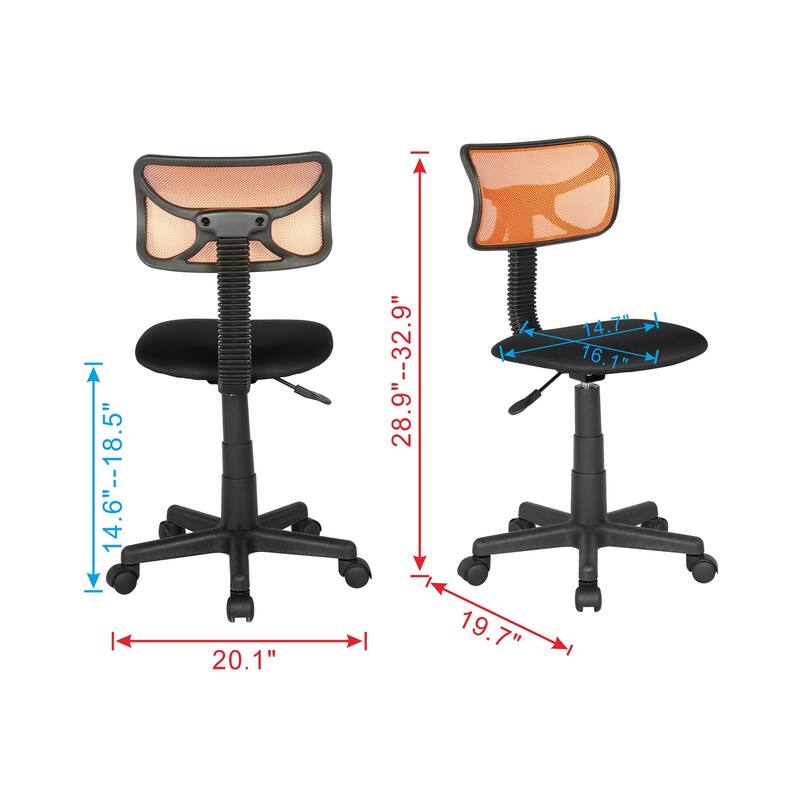 JJS Kids' Height-adjustable Mesh-back Rolling Swivel Task Chair