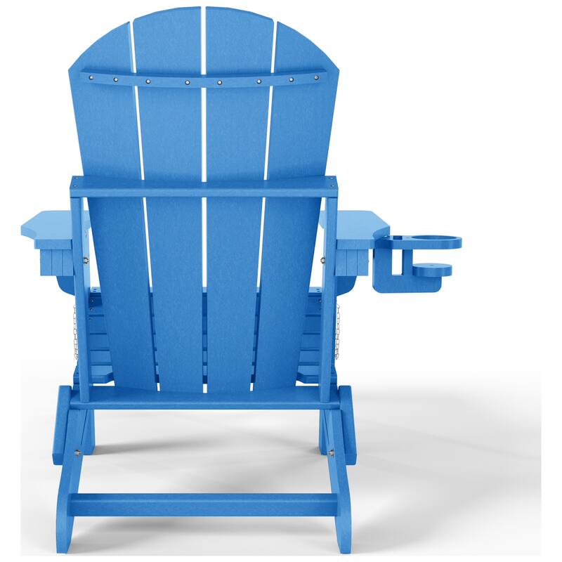 Laguna Outdoor Folding Adjustable Adirondack Chair with Cup Holder & Hideaway Ottoman