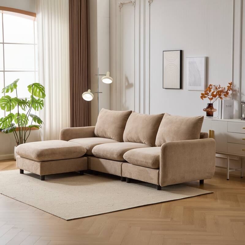 Christopher Knight Home - Evi Modern Modular Upholstery Sectional Sofa - Nomad-4 Pieces