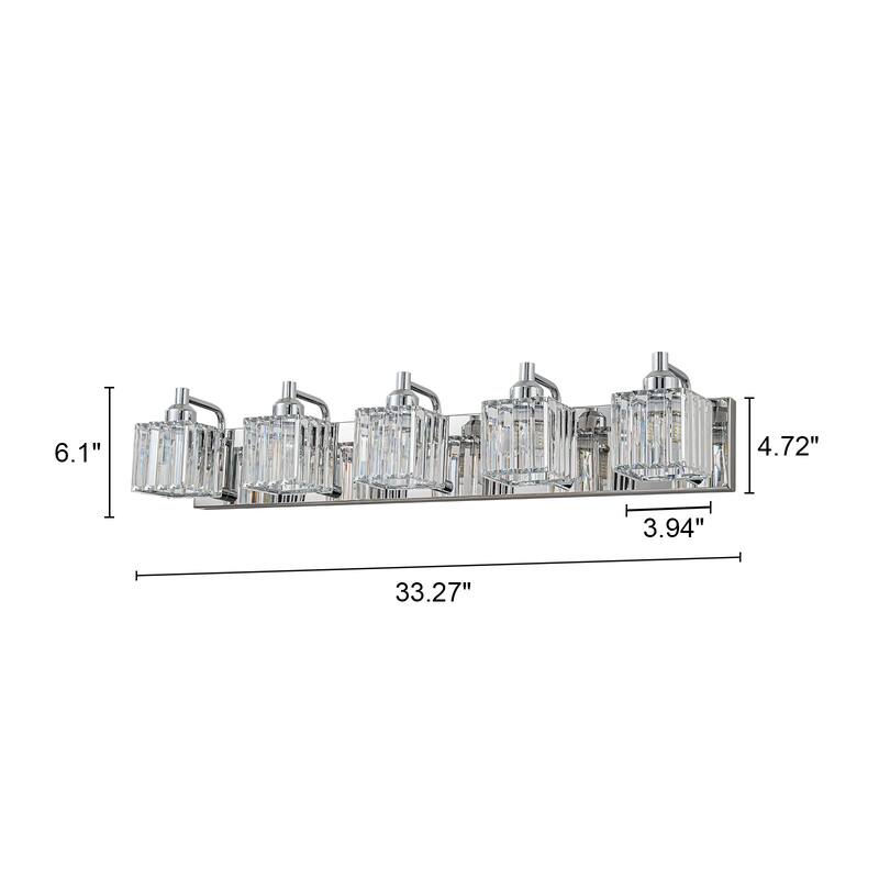 Modern 3/4/5-lights Crystal Bathroom Light Fixtures