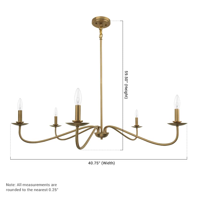Transitional Black Dimmable 5-Light Candle Chandelier