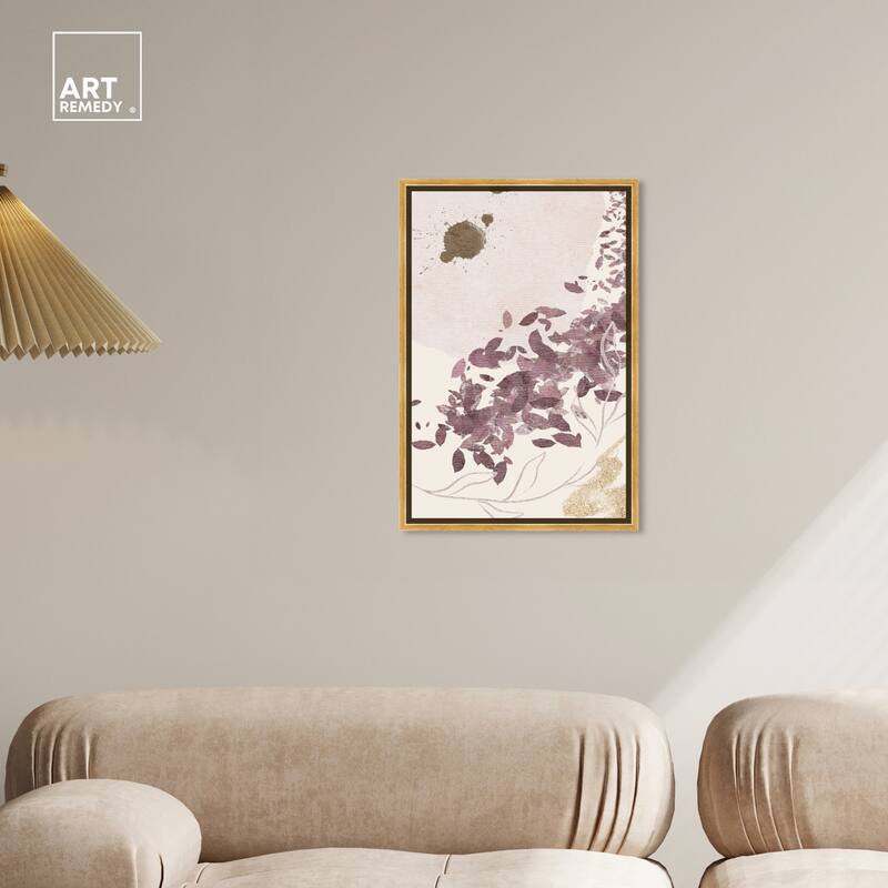 Art Remedy Golden Vineyards Framed Boho Abstract 1 Piece Canvas Wall Art