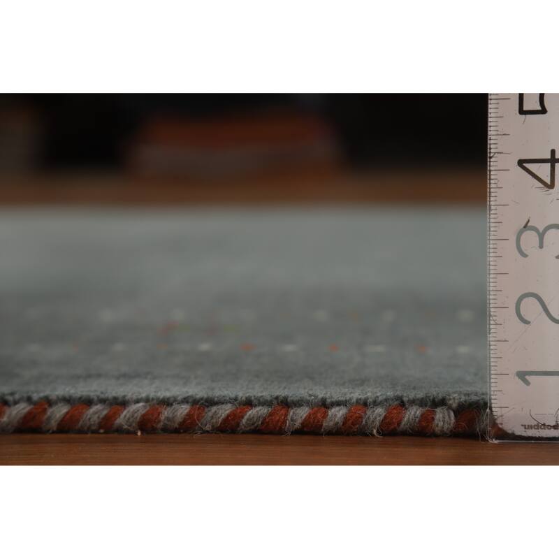 Hand Knotted Oriental 100% Wool Carpet Tribal Tribal Greys & Charcoal Gabbeh Area Rug - 7' 9'' X 5' 0''