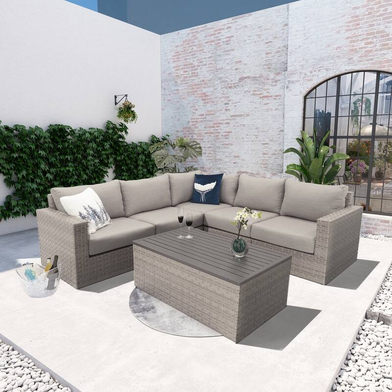 Avalon Bay 6-piece Deep Seating Sectional - Taupe