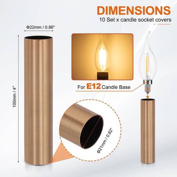 dimension image slide 80 of 102, Metal Chandelier Socket Sleeves Insulation Heat Shrinkable
