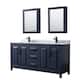 Option Dark Blue, Black Trim, White Carrara Marble Top