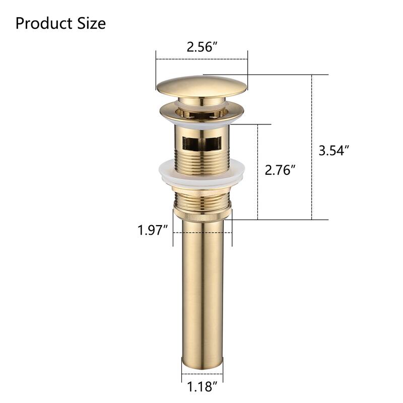 PROOX Pop Up Drain assembly with Overflow for Bathroom Sink Faucet - N/A