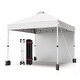 preview thumbnail 1 of 5, 10x10 Pop Up Canopy Tent with 1 Removable Sidewall, with Wheeled Bag and 4 Weight Bags for Patio, Party, Events, Camping-White