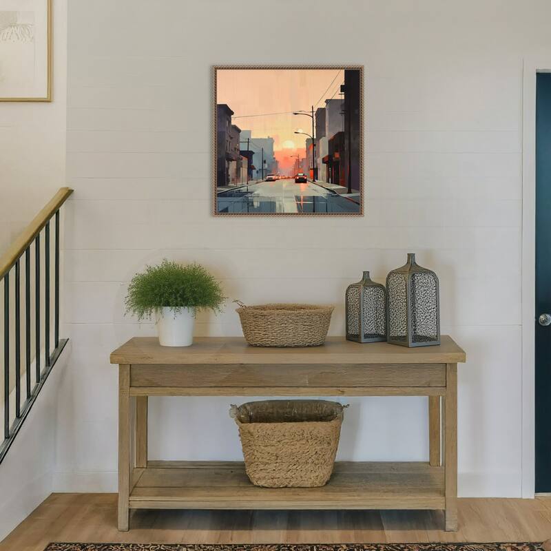 Abstract Citiscape by Tradelink inhouse artist Framed Canvas Wall Art Print