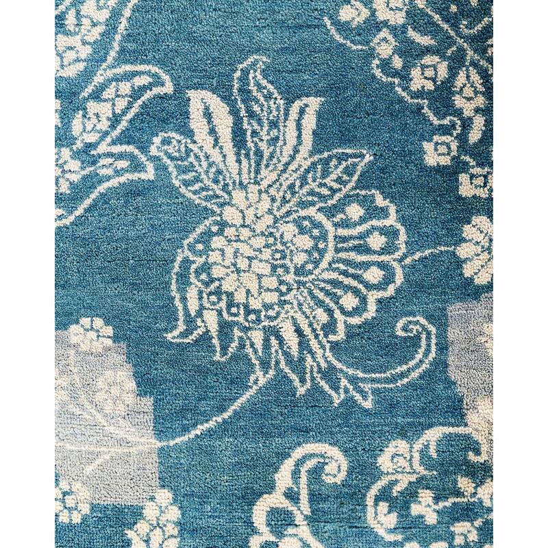 Ikat One-of-a-Kind Hand-Knotted Area Rug, Blue - 8' 4" x 10' 2"