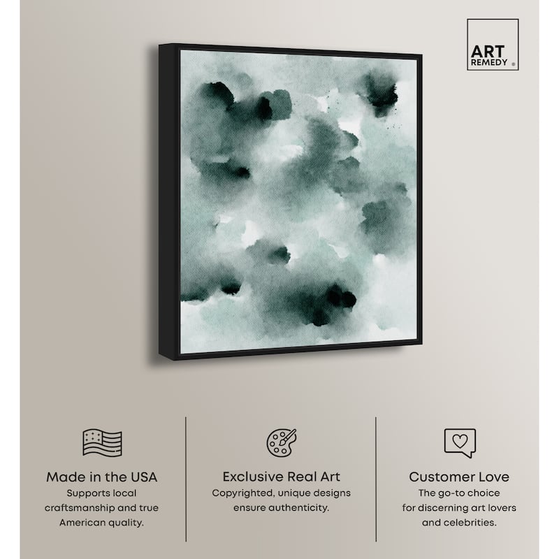Art Remedy Diluted Smoke In The Snow Framed Watercolor Boho Abstracts