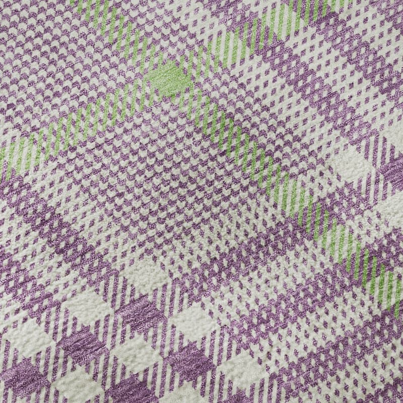 Premium Washable Super Soft Modern Plaid Mayfield Rug