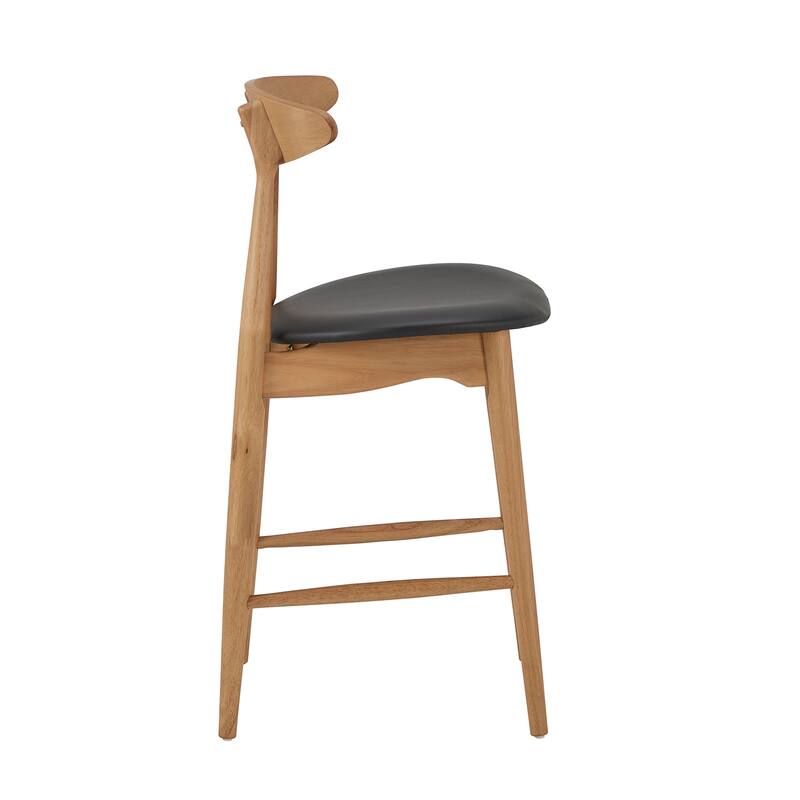 Norwegian Danish Mid-Century Dark Walnut Counter Height Stools (Set of 2) by iNSPIRE Q Modern
