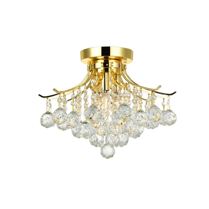 Somette 3-light Goldtone Flush-Mount Chandelier - Chrome Chandelier