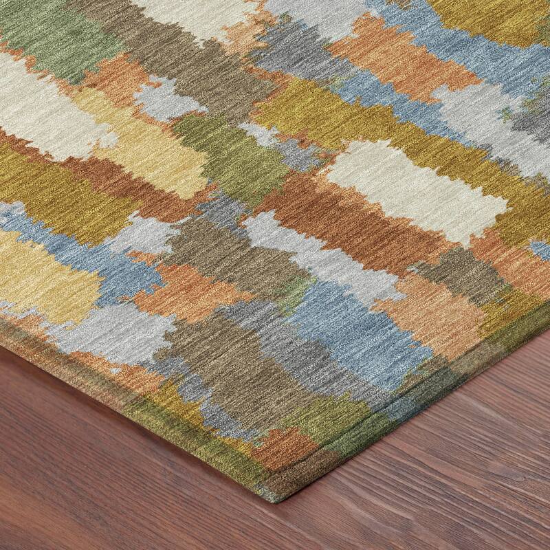 Machine Washable Indoor/ Outdoor Contemporary Stacks Chantille Rug