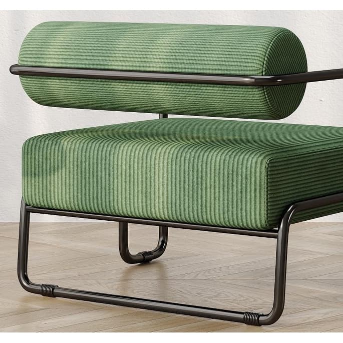 Modern Designed Corduroy Fabric Accent Chair with Thick Cushion
