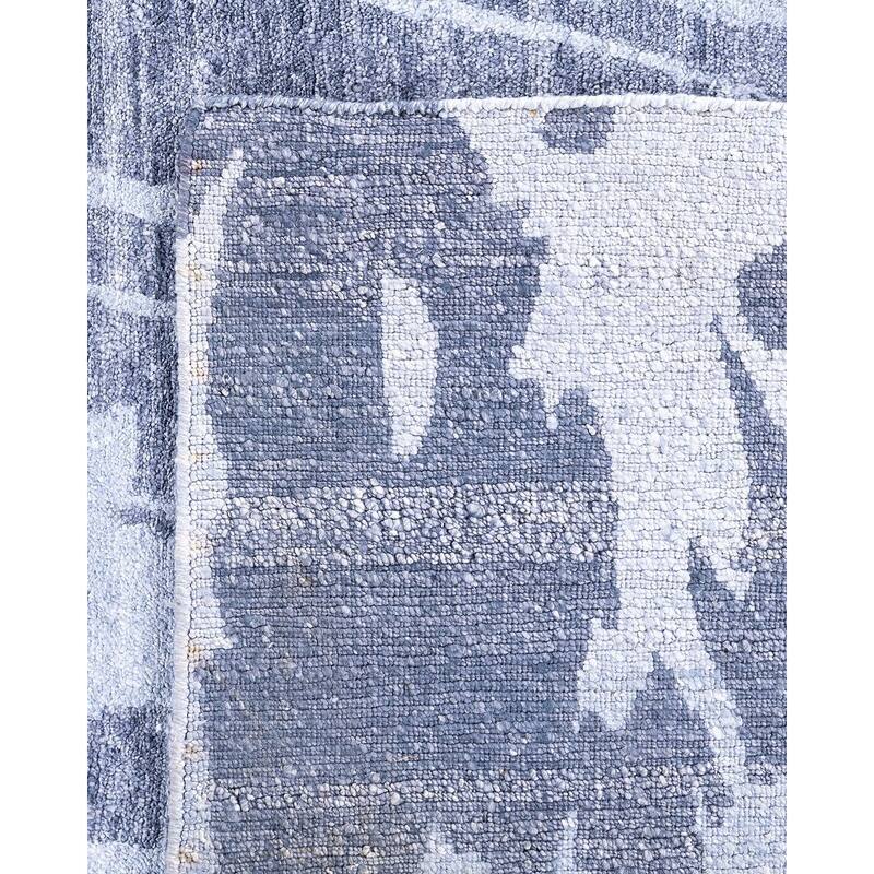 Modern One-of-a-Kind Hand-Knotted Area Rug, Blue - 9' 1" x 12' 1"