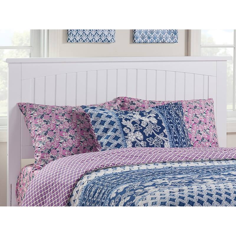 Rustic Revival Low Profile Bed - White Platform Bed Frame - Hardwood & Beadboard Design - 78.75"x40"