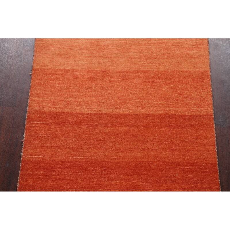 Contemporary Gabbeh Kashkoli Oriental Wool Runner Rug Hand-knotted - 3'2" x 15'7"