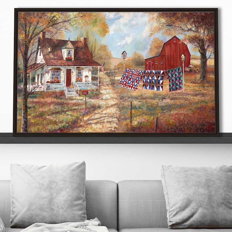 "Afternoon Quilting" by Ruane Manning Print on Floating Canvas