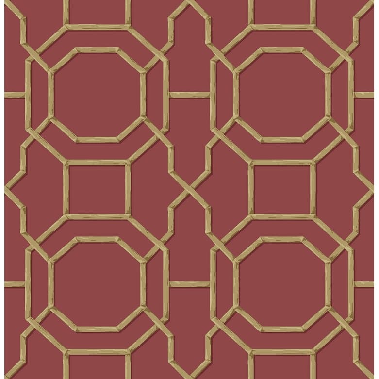Brewster Rumi Red Trellis Wallpaper - 20.5in x 396in x 0.025in