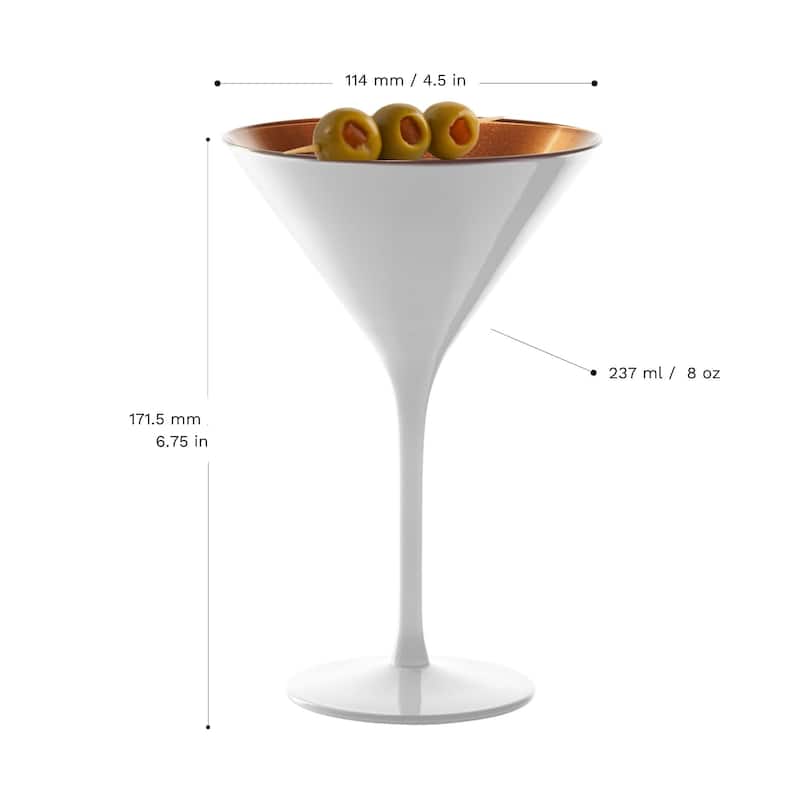 Stolzle Lausitz Set of 6 Olympia Martini Glasses - 8 Oz